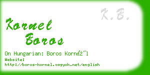 kornel boros business card